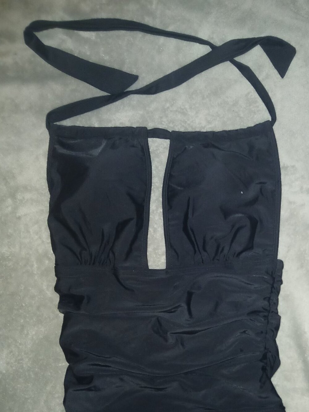 Black halter top bathing suit
